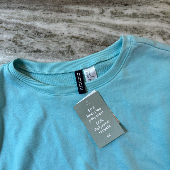 NWT H&M Light Blue Sleeveless Cropped Tank Top - Picture 2 of 2